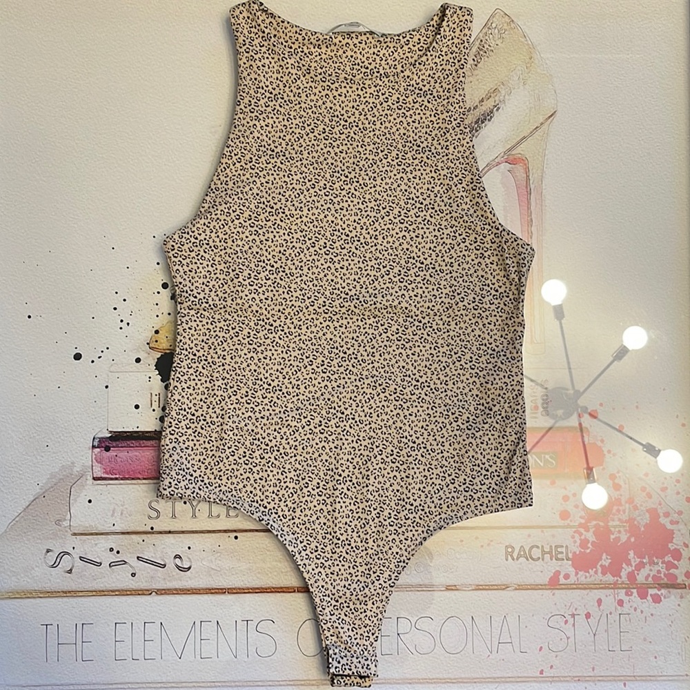 Leopard Print Bodysuit Tank Size M